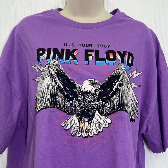 Pink Floyd - NWT US Tour 1967 Bald Eagle Graphic Oversized T Shirt  Size XS - Picture 3 of 10